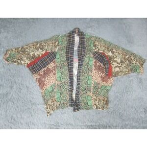 Ivy Jane Womens Top S/M Colorful 3/4 Sleeve Casual Tunic Blouse Open Front